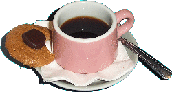 Coffee cup and cookie