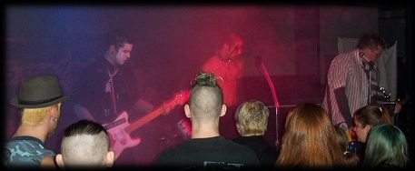 Onstage before a crowd